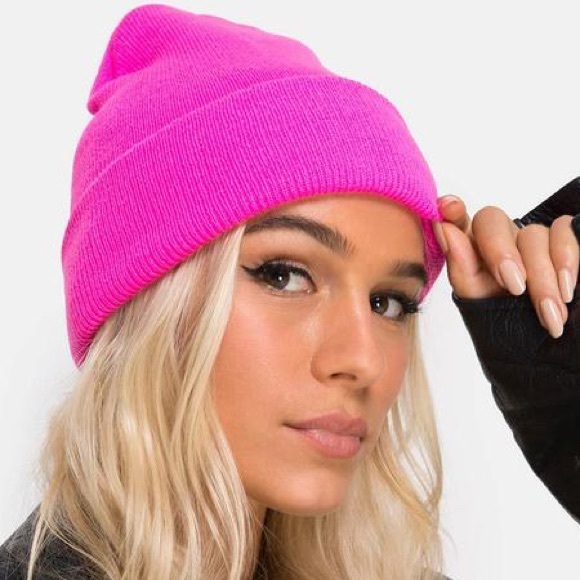 Pop of Color Knit Beanie - Pink - Picture 5 of 9